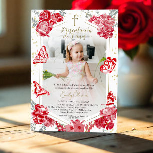 Presentación 3 años Photo Invitation Butterfly