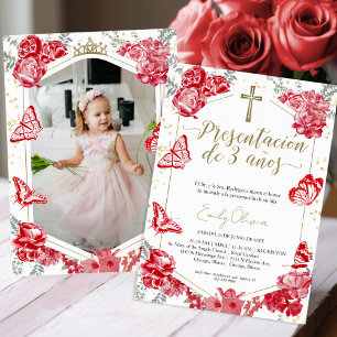 Presentación 3 años Photo Invitation Butterfly