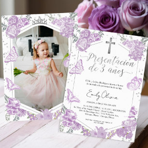 Presentación 3 años Photo Invitation Butterfly