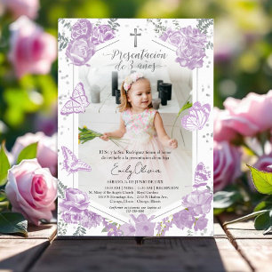 Presentación 3 años Photo Invitation Butterfly