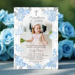 Presentación 3 años Photo Invitation Butterfly