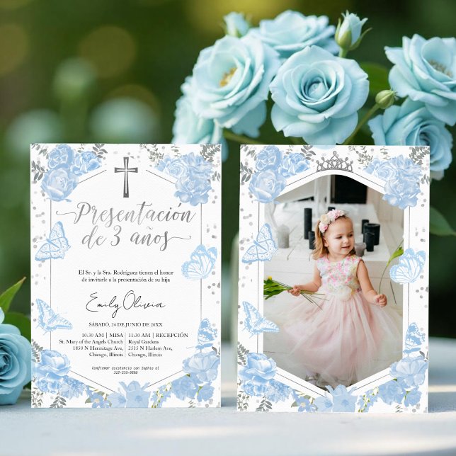 Presentación 3 años Photo Invitation Butterfly (Creator Uploaded)