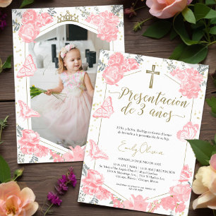 Presentación 3 años Photo Invitation Butterfly