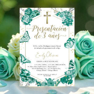 Presentación 3 años Spanish Invitation Butterfly