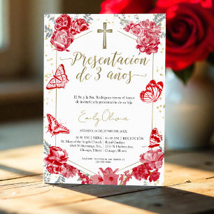 Presentación 3 años Spanish Invitation Butterfly
