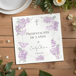 Presentación de 3 años Napkins Butterflys