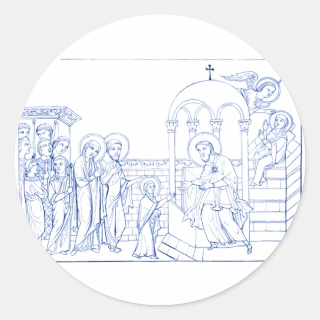 Presentation of the Blessed Virgin Mary Classic Round Sticker (Front)