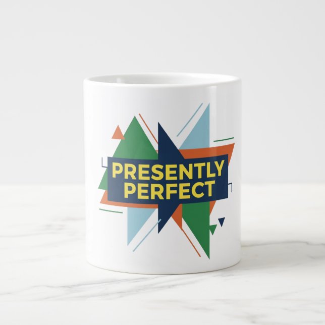 Presently Perfect Abstract Modern  Design Large Coffee Mug (Front)