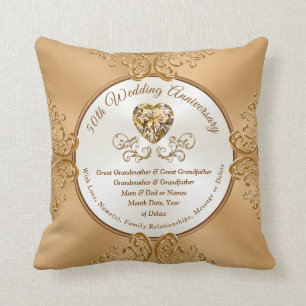 Presents for Golden Wedding Anniversary Cushion
