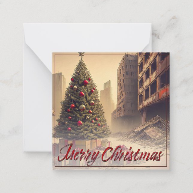 Presents Under a Tree in a Toxic Apocalyptic World Card (Front)