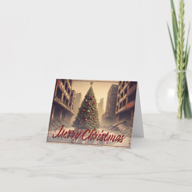 Presents Under a Tree in a Toxic Apocalyptic World Card (Front)