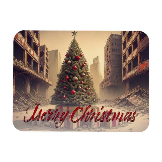 Presents Under a Tree in a Toxic Apocalyptic World Magnet (Horizontal)