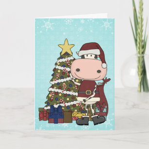Presents Under the Christmas Tree - Cow Thank You Card