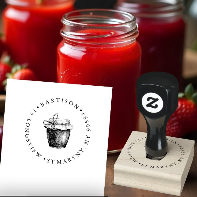 Preserve hamper jam ROUND RETURN ADDRESS Rubber Stamp (Creator Uploaded)