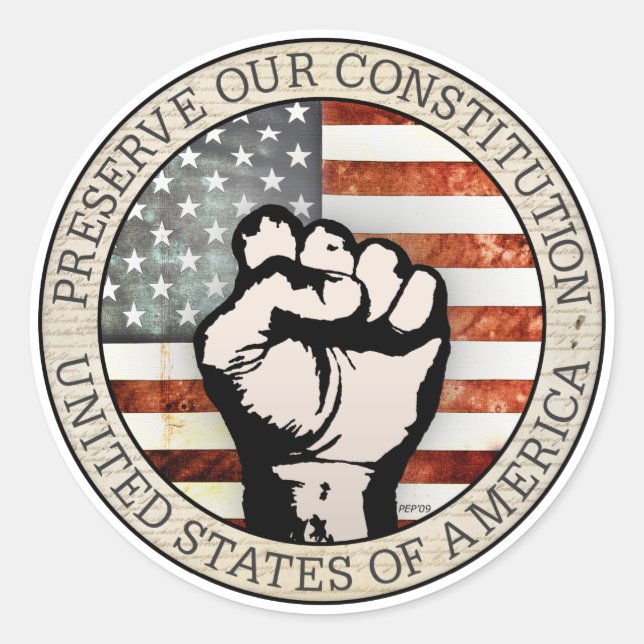 Preserve Our Constitution Classic Round Sticker (Front)