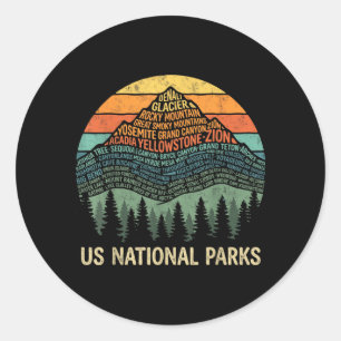 Preserve Protect 63 National Parks Adventure Classic Round Sticker