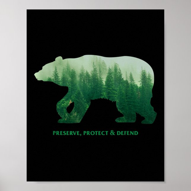 Preserve Protect Defend Climate Protection Environ Poster (Front)