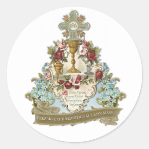 PRESERVE THE TRADITIONAL LATIN MASS CATHOLIC CLASSIC ROUND STICKER