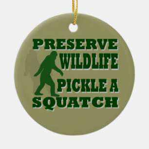 Preserve wildlife pickle a squatch ceramic ornament