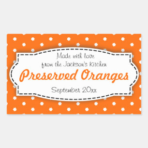 Preserved oranges jam food label sticker