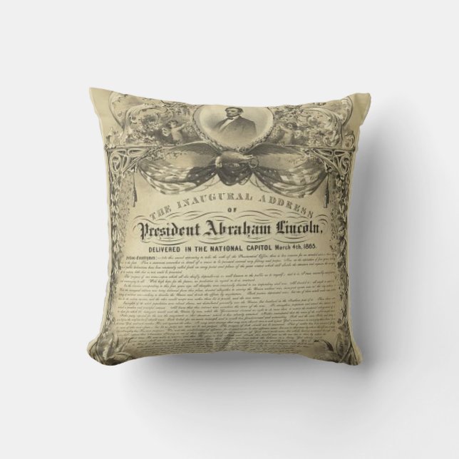 President abe lincoln inaugural address cushion (Front)