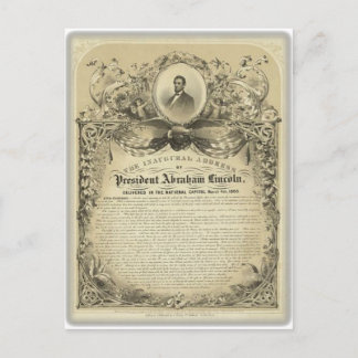 President abe lincoln inaugural address postcard