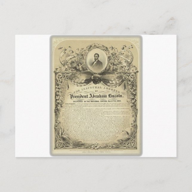 President abe lincoln inaugural address postcard (Front)