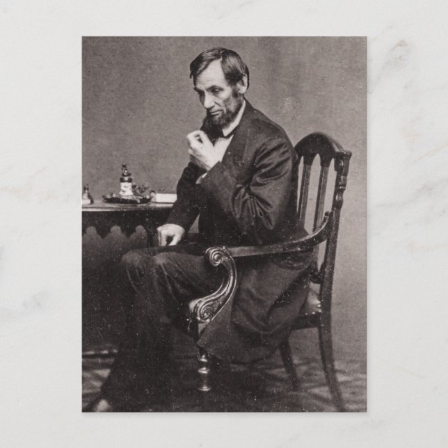 PRESIDENT ABRAHAM LINCOLN 1862 STEREOVIEW POSTCARD (Front)