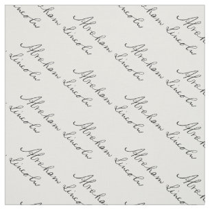 President Abraham Lincoln Handwriting Signature Fabric
