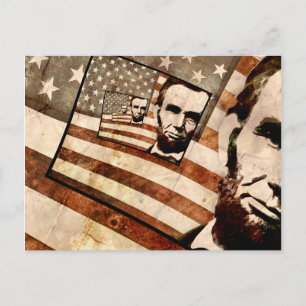 President Abraham Lincoln Patriotic Flag Postcard