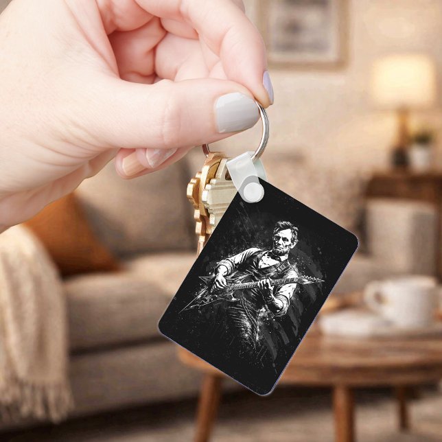 President Abraham Lincoln Playing Guitar Key Ring (Creator Uploaded)