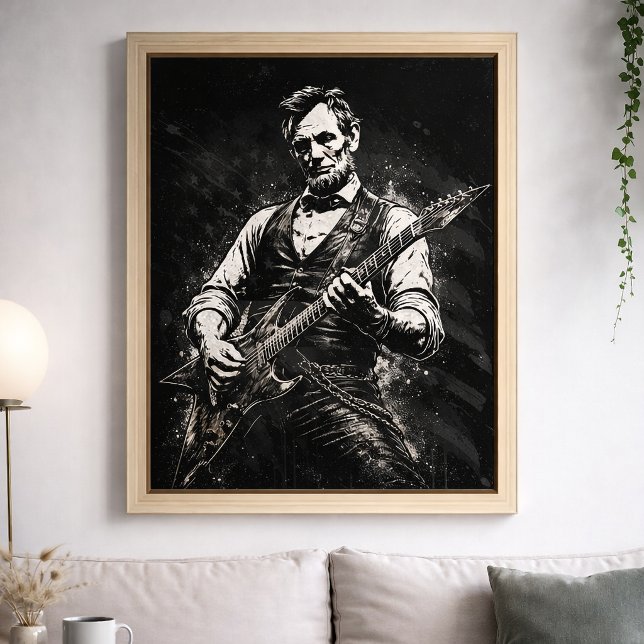 President Abraham Lincoln Playing Guitar Poster (Creator Uploaded)