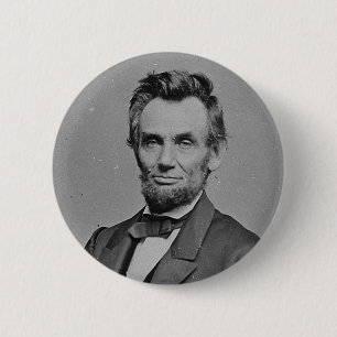 President Abraham Lincoln Portrait by Mathew Brady 6 Cm Round Badge