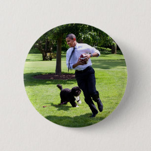 President Barack & Bo Obama 6 Cm Round Badge