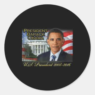 President Barack Obama 2008-2016 U.s. President Classic Round Sticker