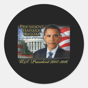 President Barack Obama 2008-2016 U.s. President  Classic Round Sticker
