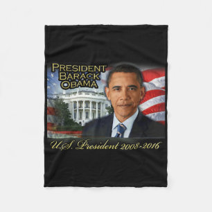 President Barack Obama 2008-2016 U.s. President Fleece Blanket