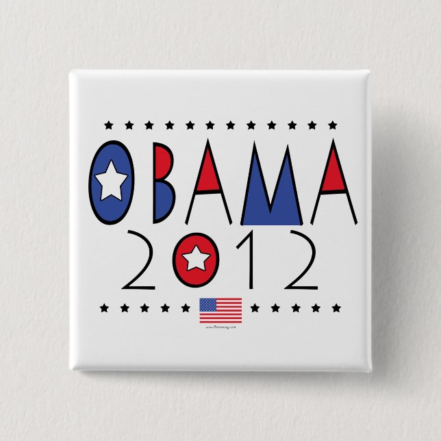 President Barack Obama 2012 Gear 15 Cm Square Badge (Front)