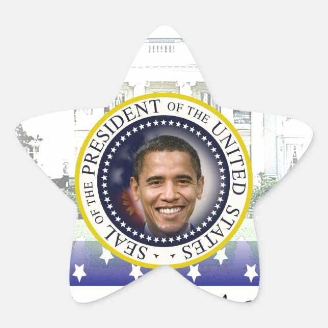 President Barack Obama 2013 Inauguration Star Sticker (Front)