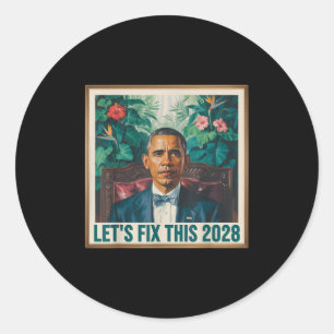 President Barack Obama 2028 Rtrait Patriotic Democ Classic Round Sticker