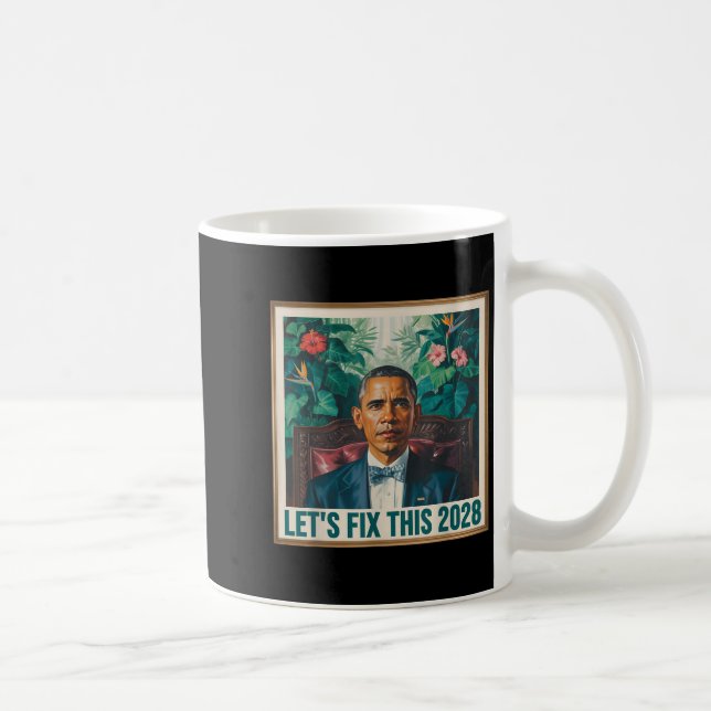 President Barack Obama 2028 Rtrait Patriotic Democ Coffee Mug (Right)