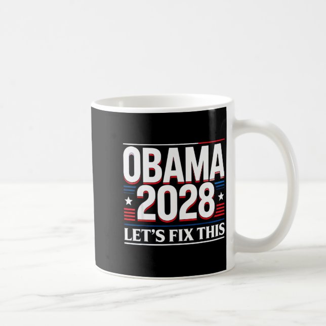 President Barack Obama 2028 Rtrait Patriotic Democ Coffee Mug (Right)