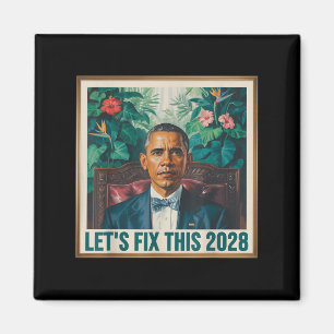 President Barack Obama 2028 Rtrait Patriotic Democ Magnet