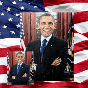 President Barack Obama 2nd Term Portrait 11 x 14 Jigsaw Puzzle