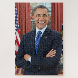 President Barack Obama 2nd Term Portrait 20 x 30 Jigsaw Puzzle