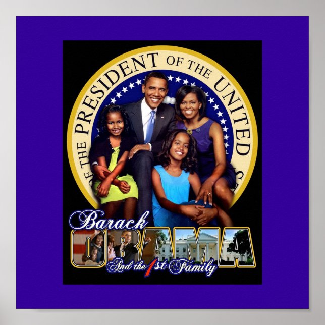 PRESIDENT BARACK OBAMA AND FAMILY POSTER (Front)