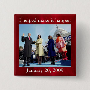 President Barack Obama and First Lady 15 Cm Square Badge