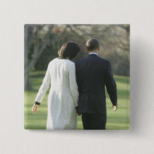President Barack Obama and First Lady Michelle 15 Cm Square Badge