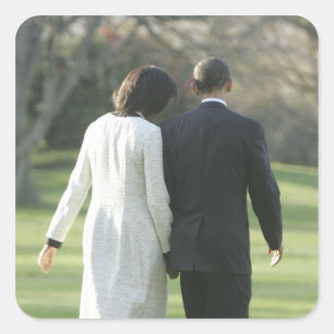 President Barack Obama and First Lady Michelle Square Sticker