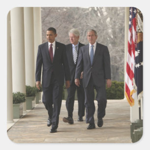 President Barack Obama and former presidents Square Sticker